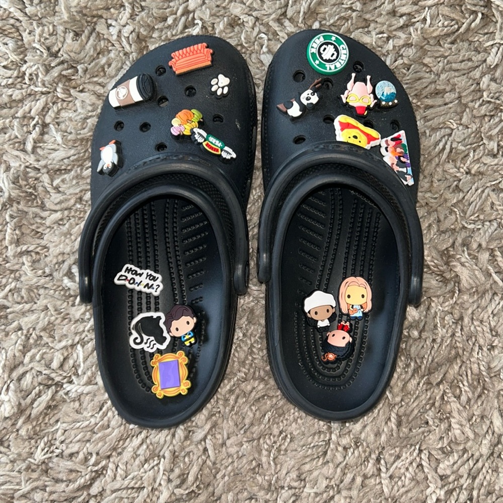 Black crocs- 19 jibits included